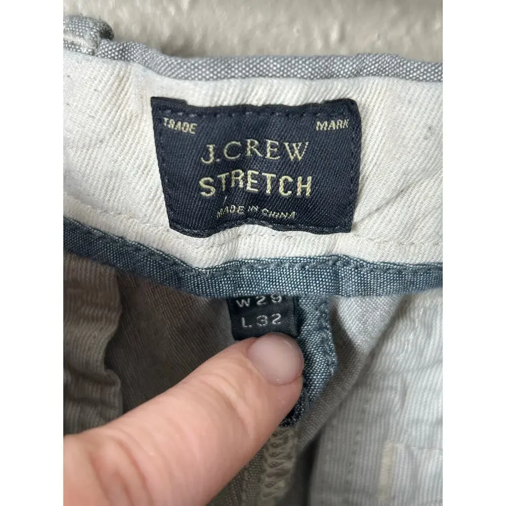 J.Crew Men's Size 29X32 Pants 484 Gray Straight Leg Stretch Cotton Trousers